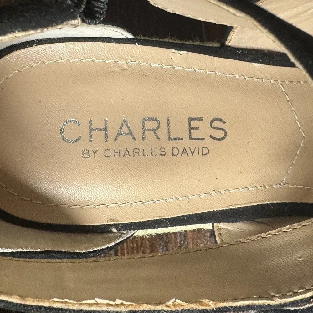 Charles by Charles David‎ Espadrille Strappy Cork Wedge Women's 7.5 M